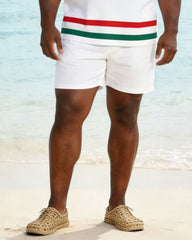 Men's Large Patch Pocket Short-sleeved Polo Shirt And Shorts Set
