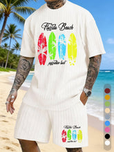Vacation Surfing Printed Texture Three-Dimensional Jacquard Casual Set