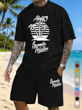 Simple Silhouette Print Texture Three-dimensional Jacquard Large Size Casual Set