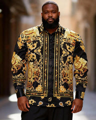 Big & Tall Men's Baroque Print Long Sleeve Shirt