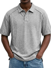 Men's Casual Short-Sleeve Button Lel Polo Shirt S-5XL