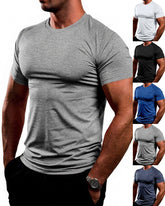 S-3XL Men's Crewneck Top Quick-drying Sports Short-sleeved T-shirt