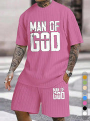 "Man Of God" Does Old Letter Texture Pattern Large Size Two-piece Set