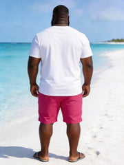 Big & Tall Men's Rose Coconut Printed Crew Neck Short Sleeve T-shirt Shorts Set