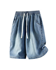 Men's Large Size Washed Distressed Solid Color Denim Pants XL-10XL
