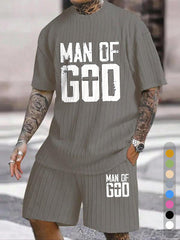 "Man Of God" Does Old Letter Texture Pattern Large Size Two-piece Set