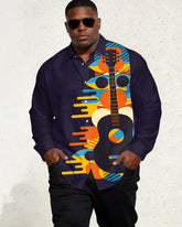 Colorful Music Carnival Large Size Men's Long Sleeve Lap Shirt