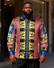 Big & Tall Men's Printed Long Sleeve Shirt