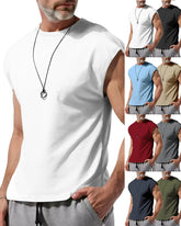 S-3XL Solid Color Thin Sleeveless T-shirt Vest