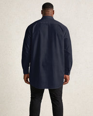 Vertical Stripe Contrast Color Stitching Music Large Size Men's Long Sleeve Shirt