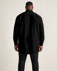 Black, White Large Size Men's Music Print Large Size Men's Long Sleeve Shirt