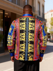 Big & Tall Men's Printed Long Sleeve Shirt
