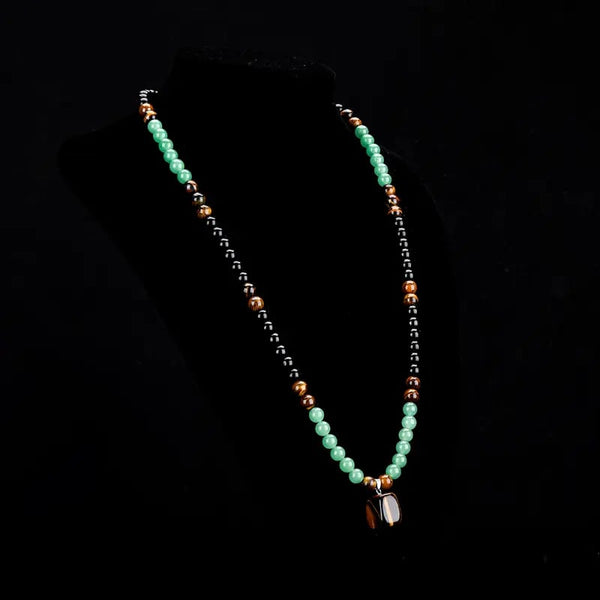 Tiger Eye & Obsidian & Green Aventurine Triple Protection Bracelet