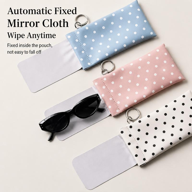 🔥HOT SALE✨ Soft PU Leather Sunglasses Pouch Elastic Opening Eyeglasses Bag
