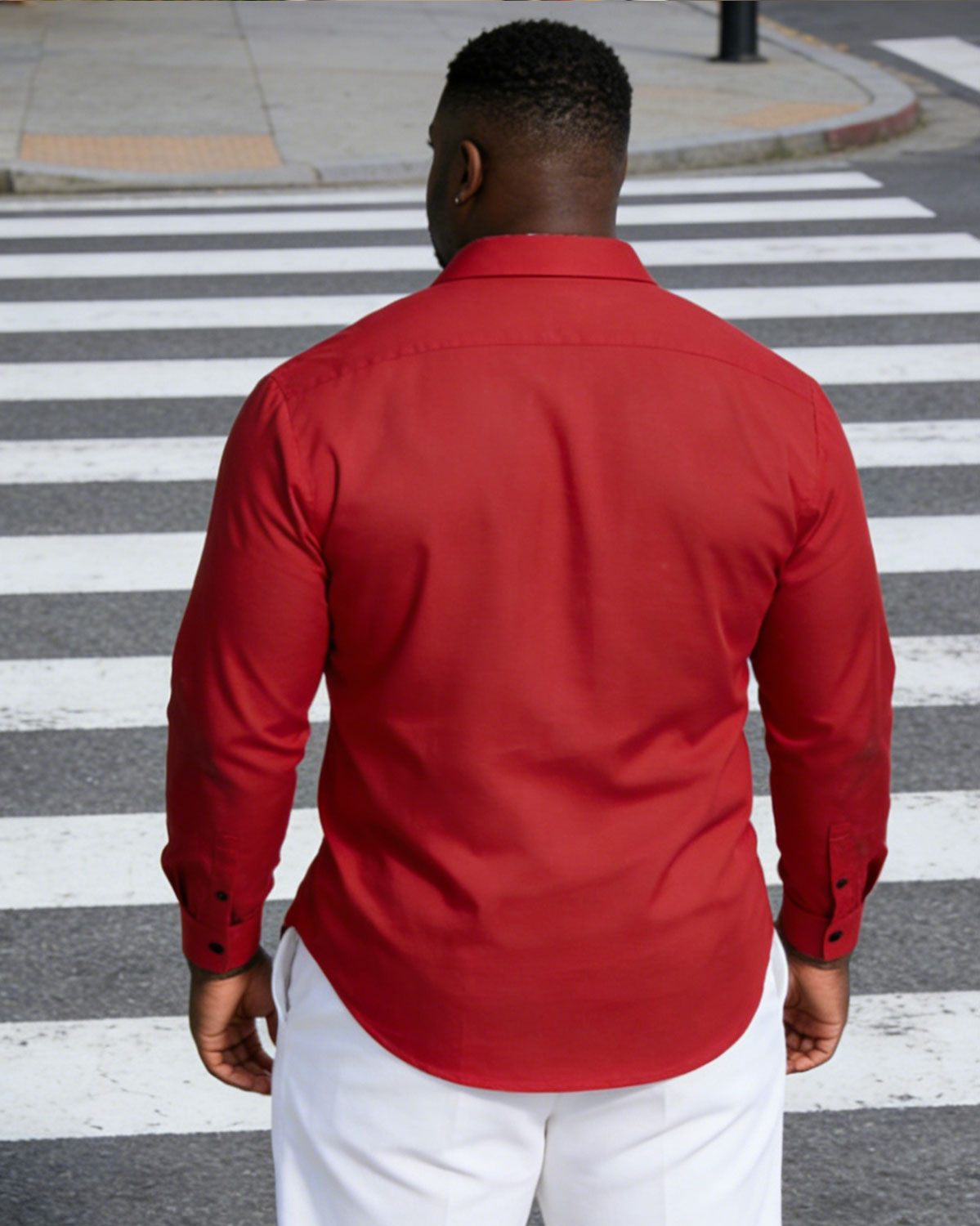 Men's Plus Size Business Cuff Neck Special Stitching Long Sleeve Lar Shirt