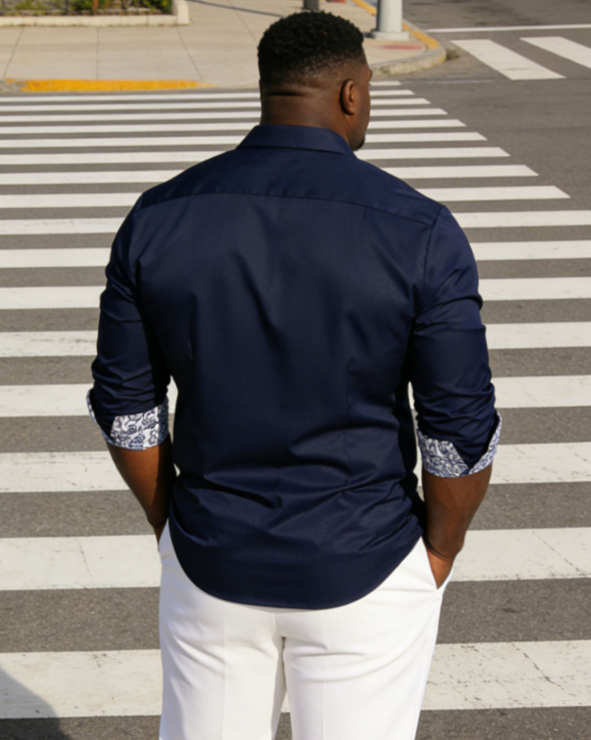 Men's Plus Size Business Cuff Neck Special Stitching Long Sleeve Lar Shirt