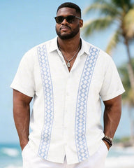 Big & Tall Men's Geometric Print Short Sleeve Shirt Shorts Set