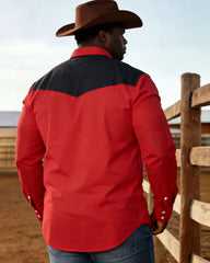 Big & Tall Men's Western Denim Black & Black Long Sleeve Shirt