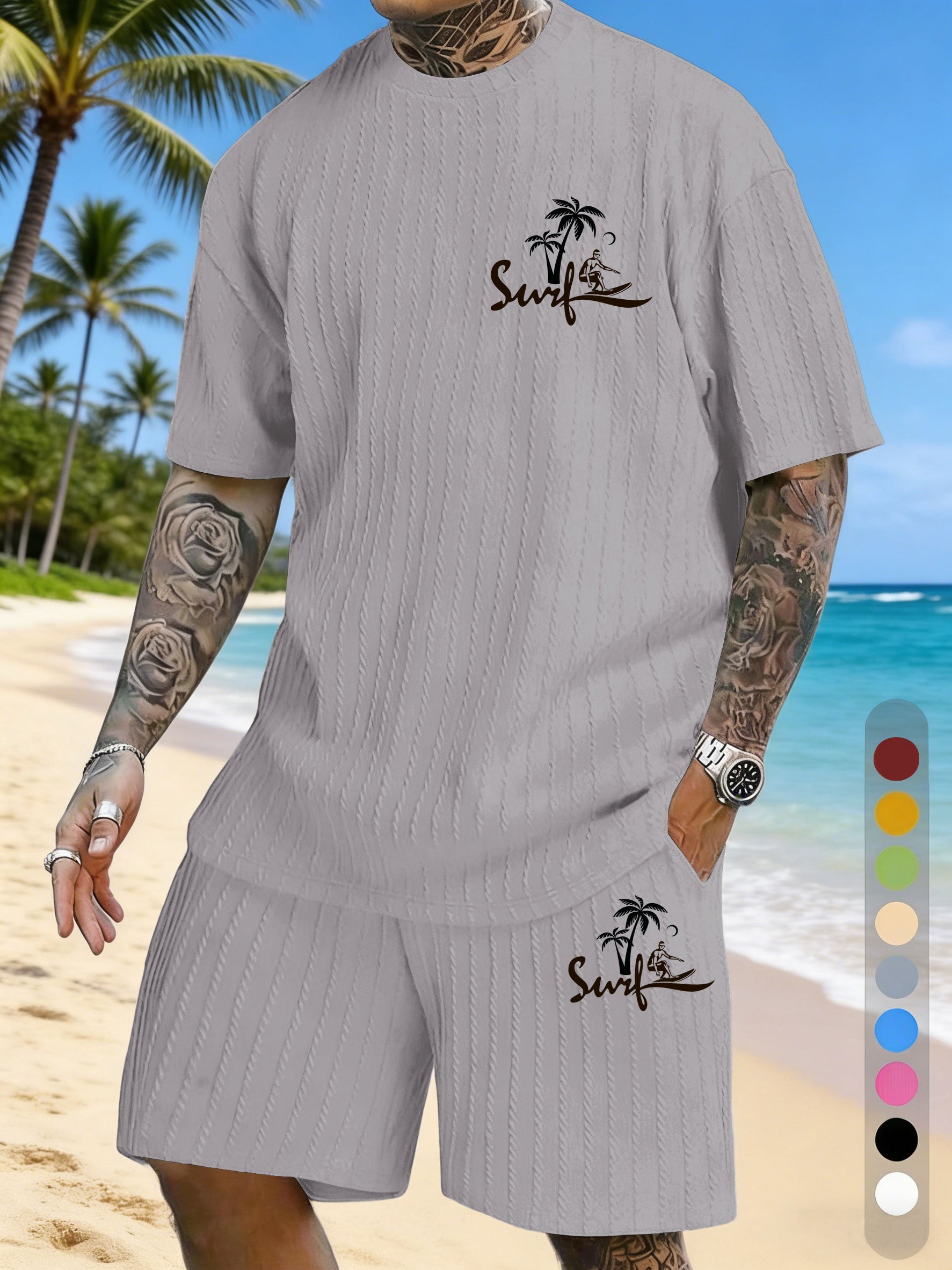 Small Print Texture Three-dimensional Jacquard Large Size Casual Suit