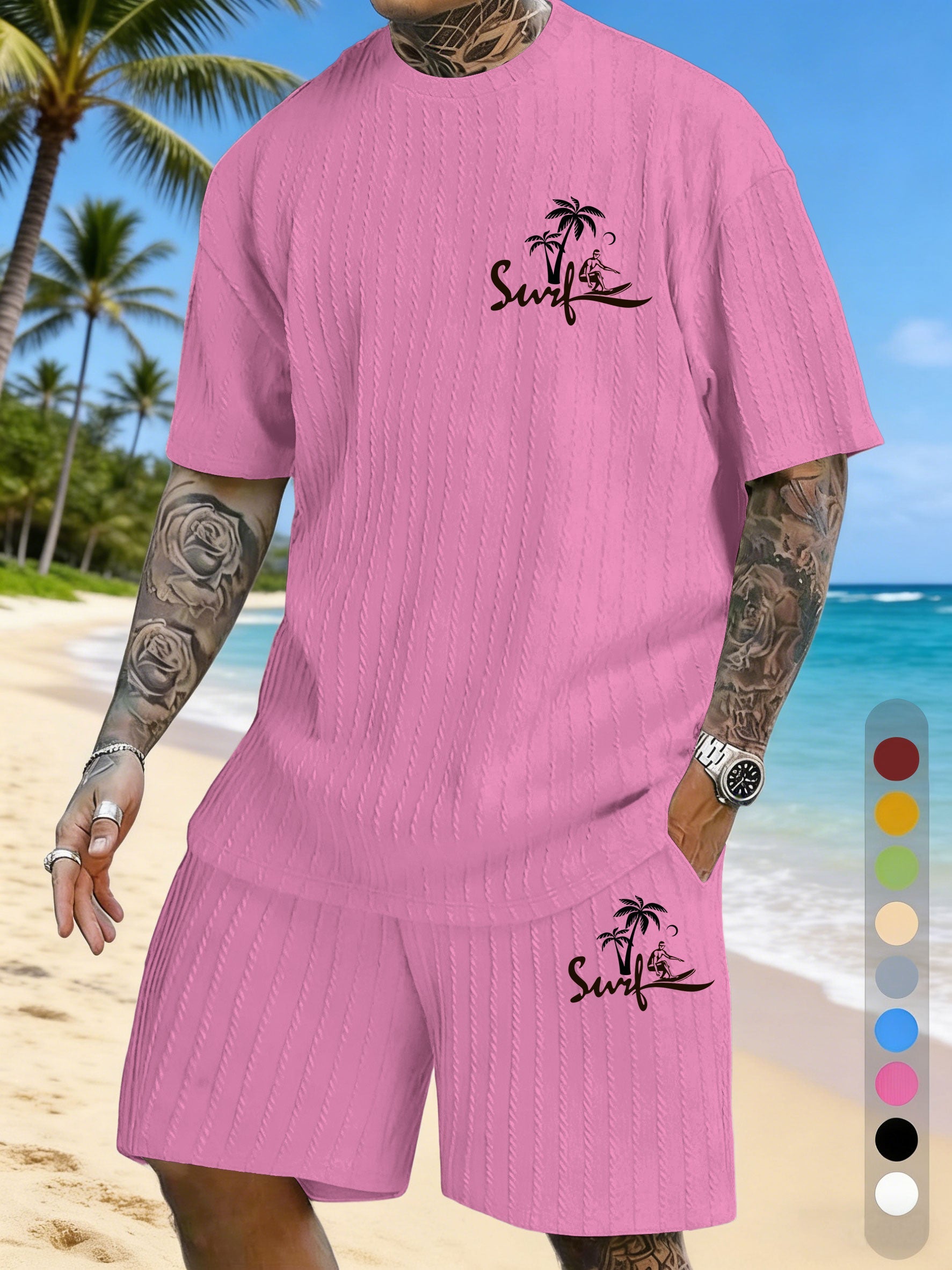 Small Print Texture Three-dimensional Jacquard Large Size Casual Suit