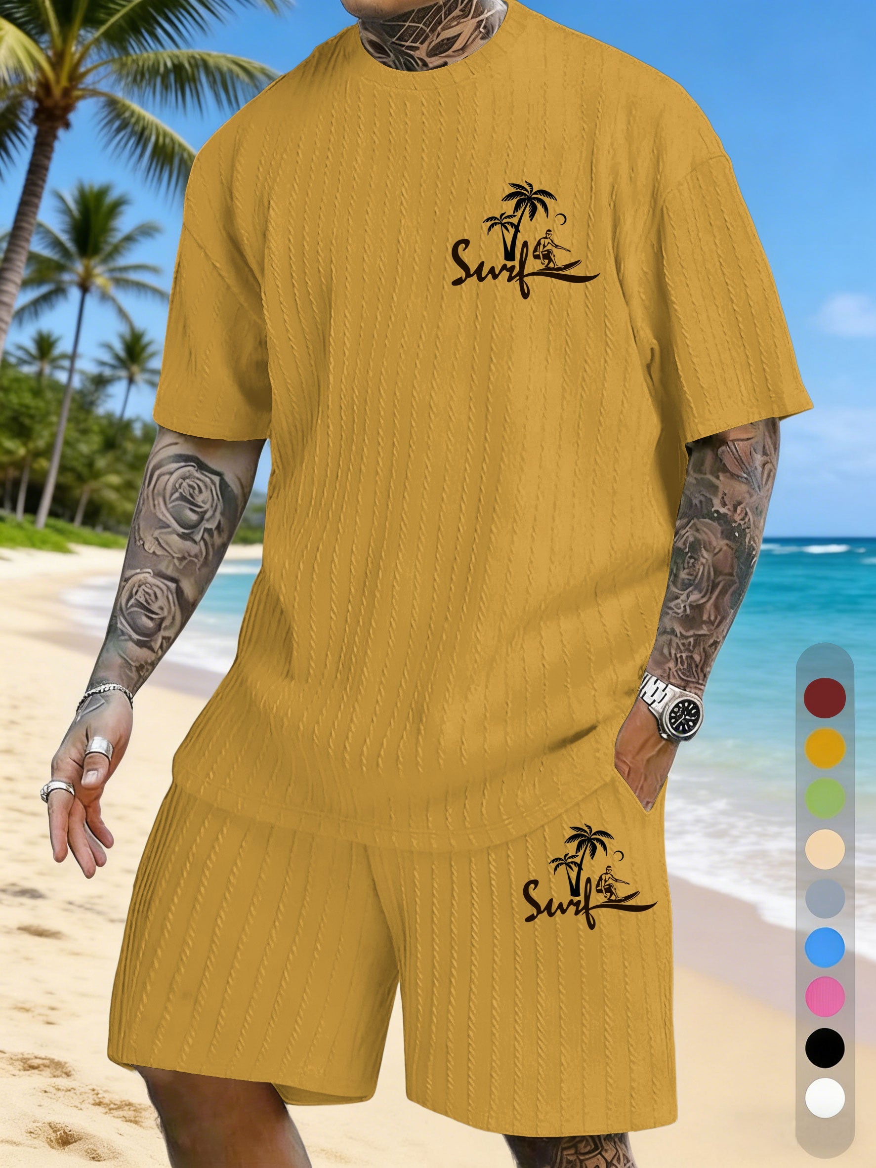 Small Print Texture Three-dimensional Jacquard Large Size Casual Suit