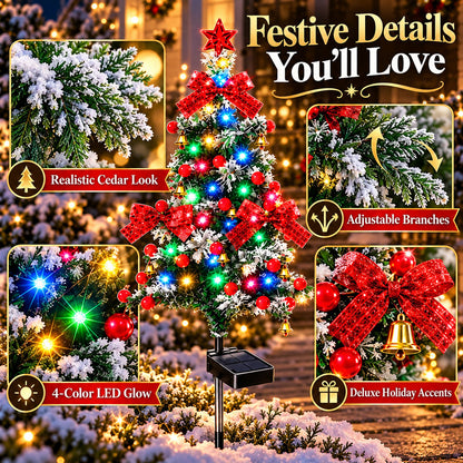 🎄✨ Solar-Powered Christmas Cedar Trees – Festive Garden & Porch Decor