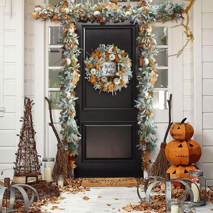 🍁On Sale Today Only🍂Fall Wreath with Pumpkin Maple Leaves🎃
