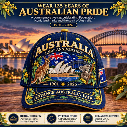 🦘Australia 125th Anniversary 1901–2026 Commemorative Cap