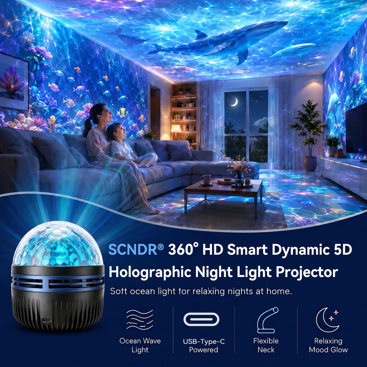 🔥 Limited-Time Offer! 50% OFF TODAY! 360° Smart Holographic Star Projector – HD 5D Dynamic Galaxy Experience