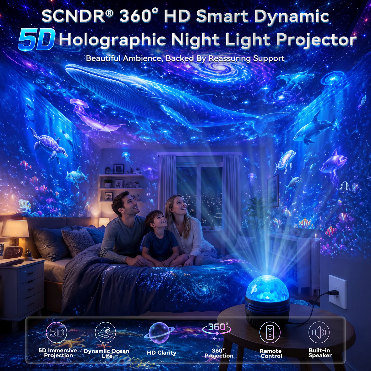 🔥 Limited-Time Offer! 50% OFF TODAY! 360° Smart Holographic Star Projector – HD 5D Dynamic Galaxy Experience
