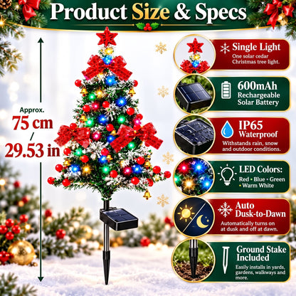 🎄✨ Solar-Powered Christmas Cedar Trees – Festive Garden & Porch Decor