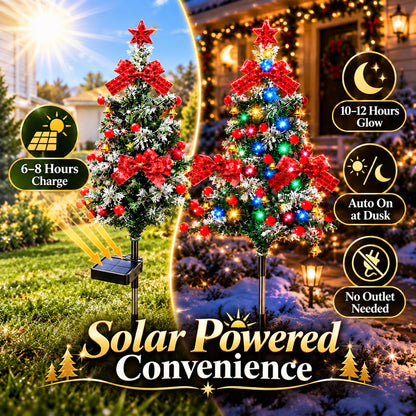 🎄✨ Solar-Powered Christmas Cedar Trees – Festive Garden & Porch Decor