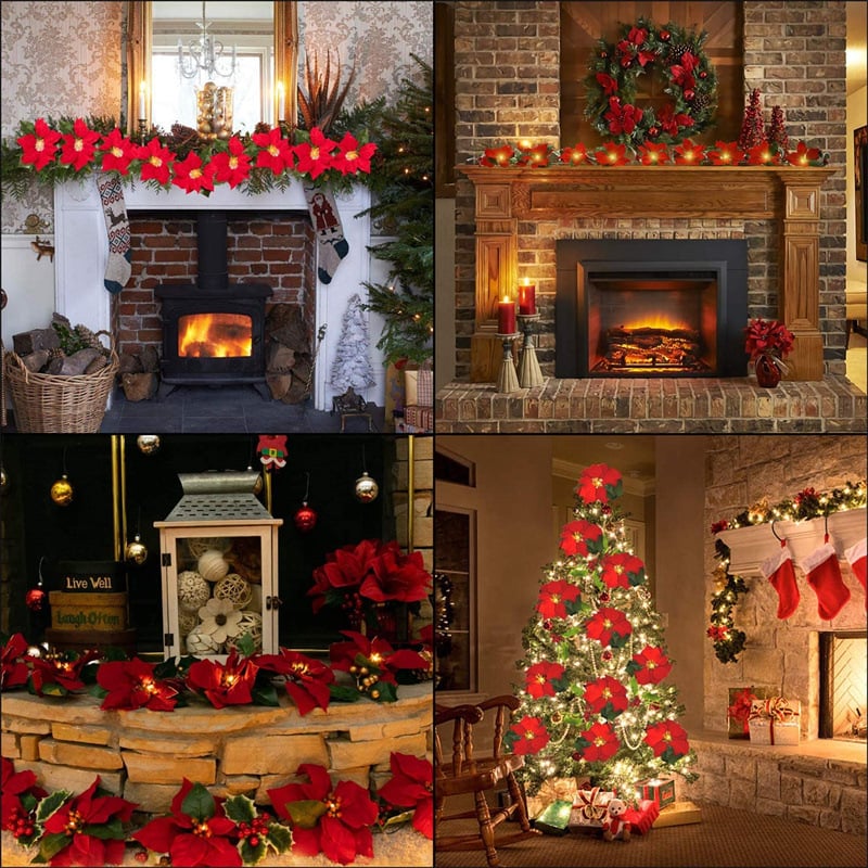 🎄5K+ people purchased it in the past week.✨ Christmas Poinsettia LED Garland String Lights