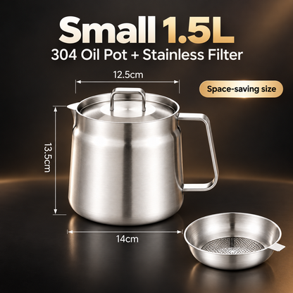 🔥Best Sale🔥-🍟 3-in-1 Stainless Steel Deep Fryer Pot with Oil Filter & Fry Basket