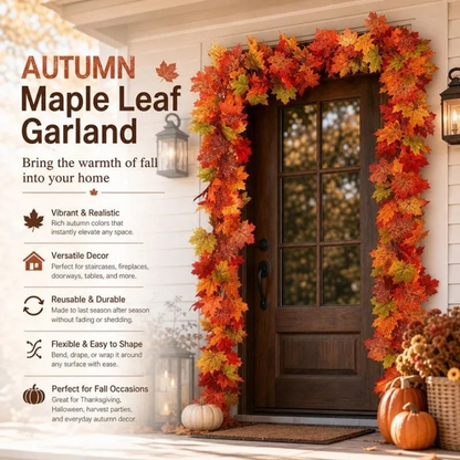 🍁On Sale Today Only🍂Fall Wreath with Pumpkin Maple Leaves🎃