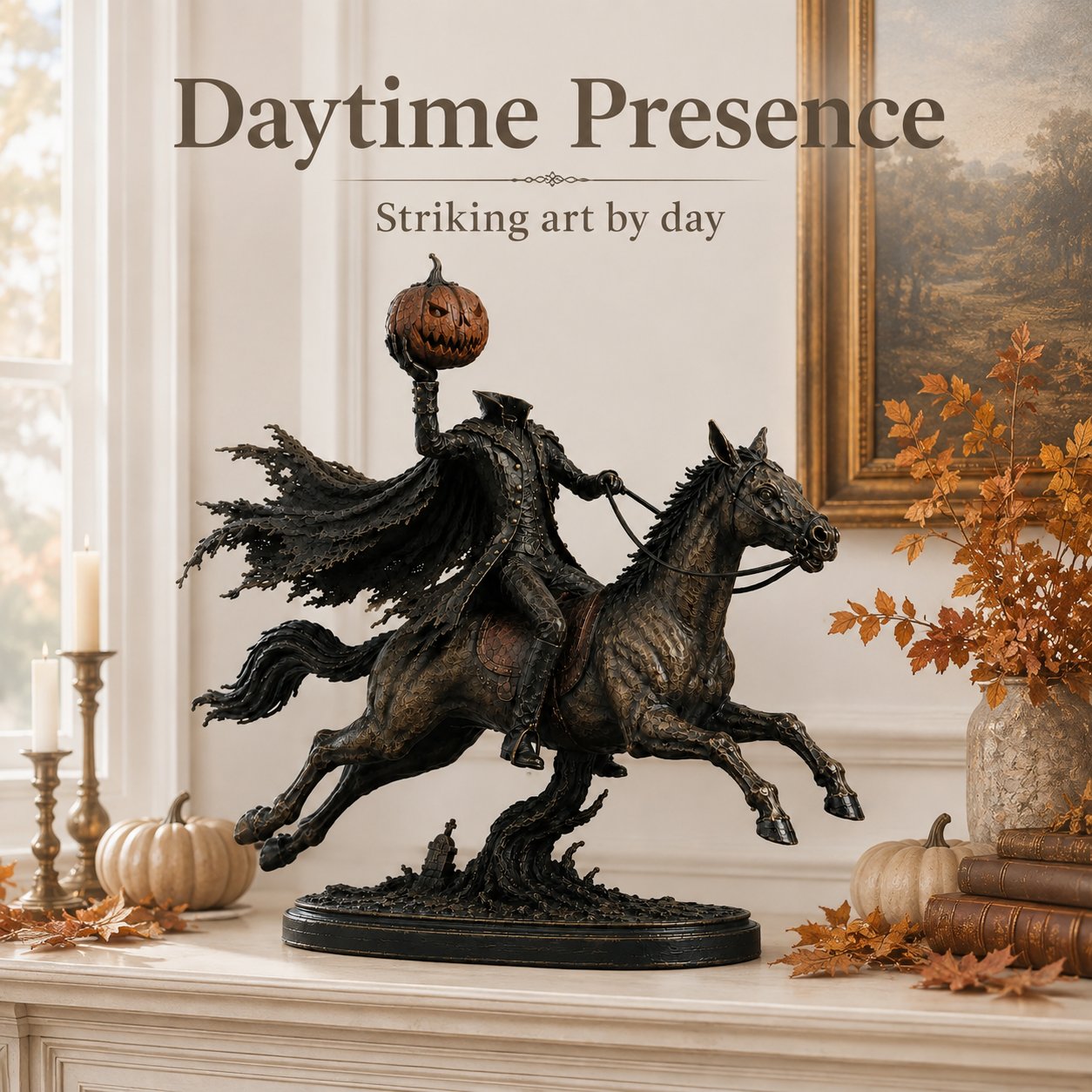🔥Limited Stock 50% OFF - Midnight Chase Headless Horseman Statue
