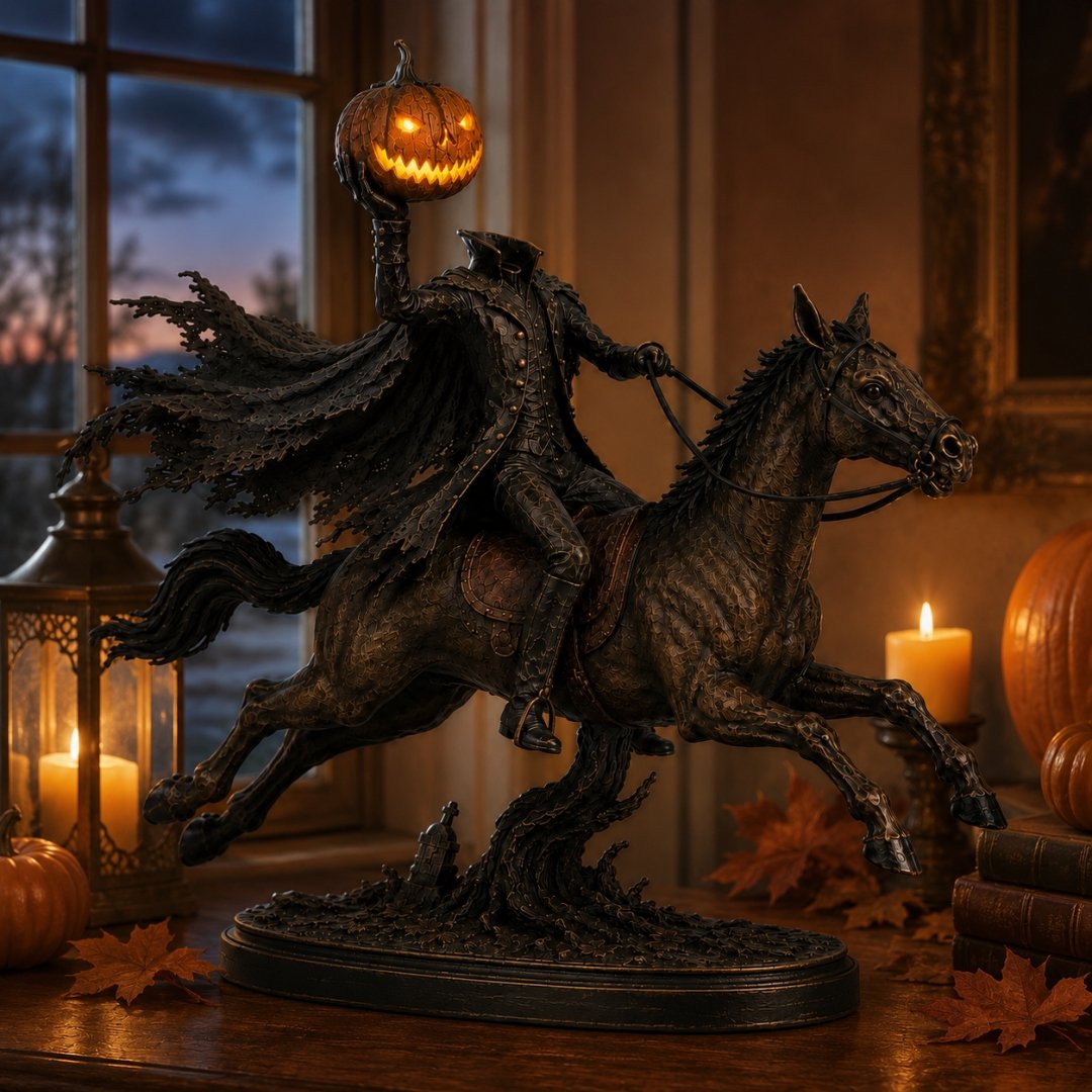 🔥Limited Stock 50% OFF - Midnight Chase Headless Horseman Statue