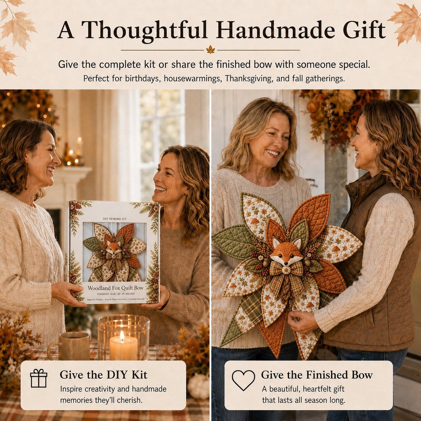 ⏳ Last Day 49% OFF – 🎀 Beginner-Friendly Oversized Quilted Bow Sewing Kit