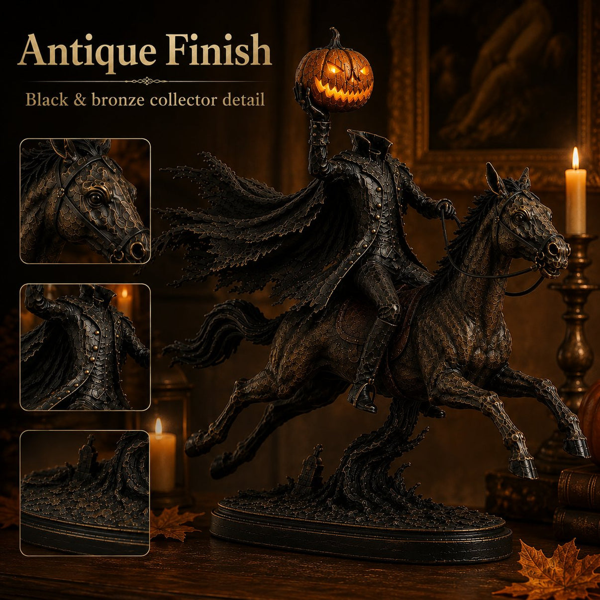 🔥Limited Stock 50% OFF - Midnight Chase Headless Horseman Statue