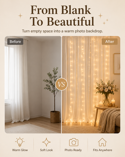 Dreamy Tulle Curtain Lights Set