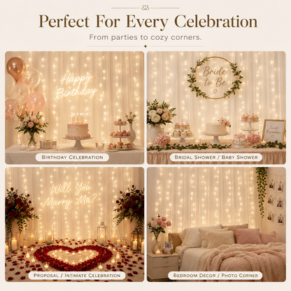 Dreamy Tulle Curtain Lights Set