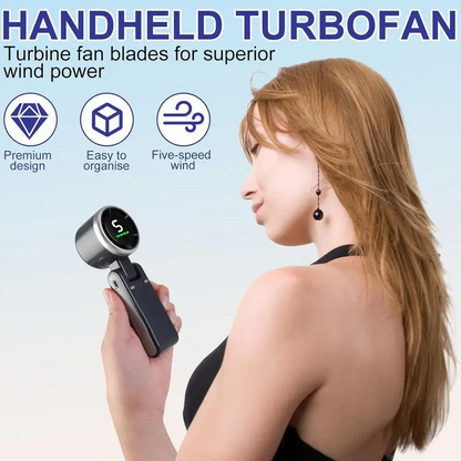 Portable 3 In 1 Rechargeable TurboHandheld Fan With 5 Speeds And4000mAh Battery