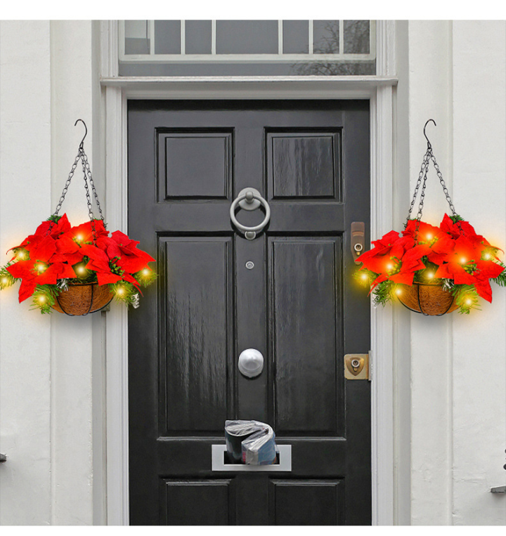 🔥HOT SALE✨ Artificial Christmas Flowers Hanging Poinsettias