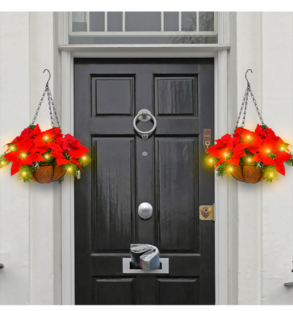 🔥HOT SALE✨ Artificial Christmas Flowers Hanging Poinsettias