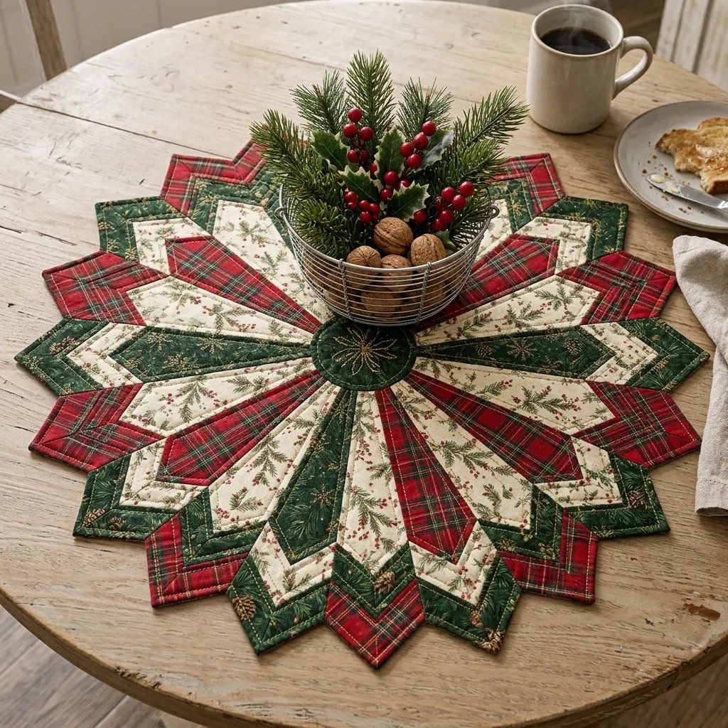 💯Holiday Star Table Topper Quilting Template Set