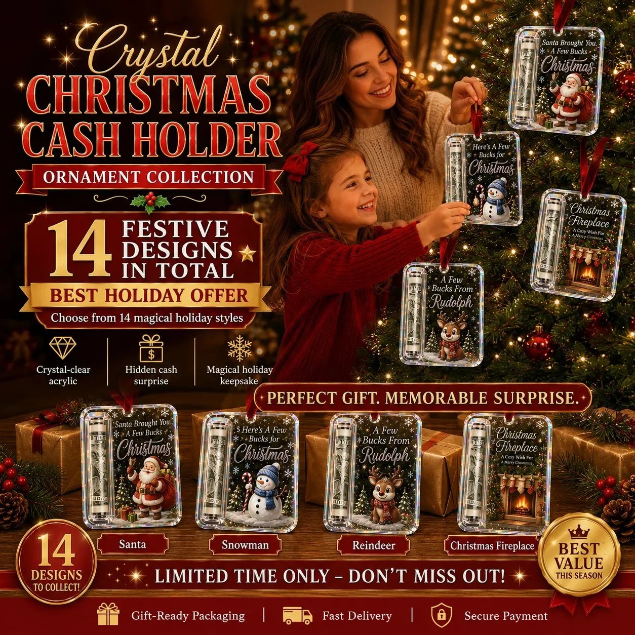✨🎄Christmas Cash Gift Holder Ornament