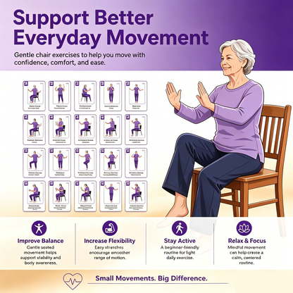 Tai Chi Chair Workout Chart For Seniors (16 X 24 Inches)