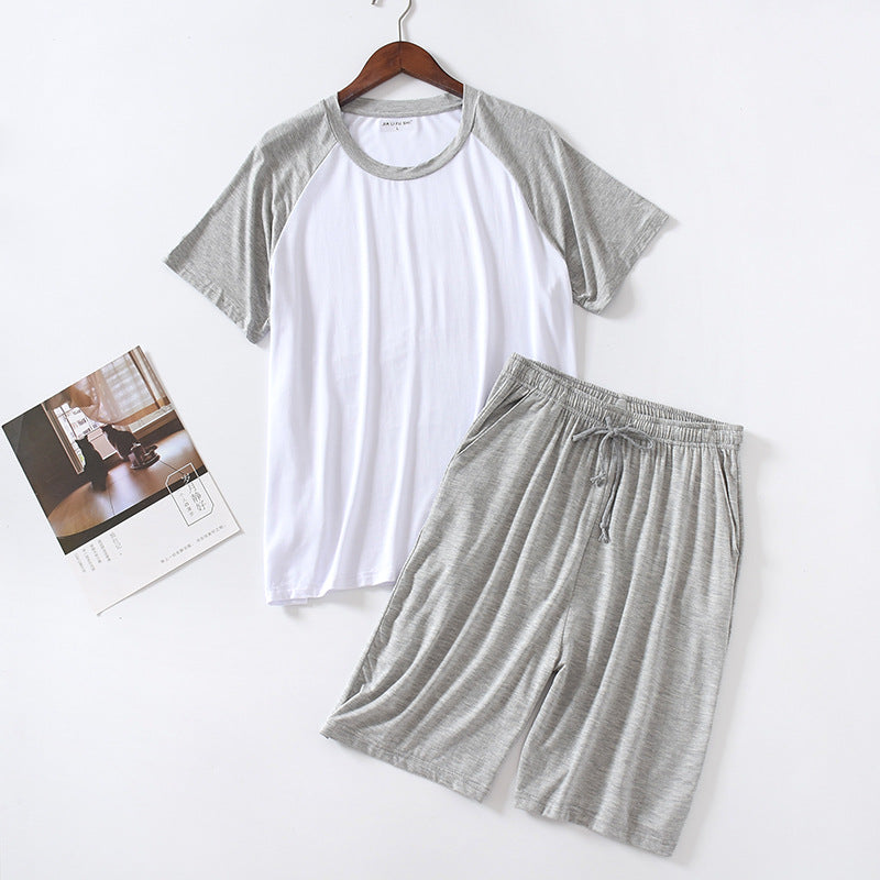Modal Pajamas Men's Thin Loose Short-sleeved Shorts Summer Outwear Sports Home Suit