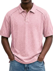 Men's Casual Short-Sleeve Button Lel Polo Shirt S-5XL