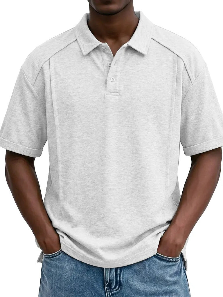 Men's Casual Short-Sleeve Button Lel Polo Shirt S-5XL